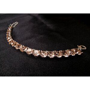 Limited Edition Park Lane Rose Gold Crystal Tennis Bracelet W/ Adjustable Chain